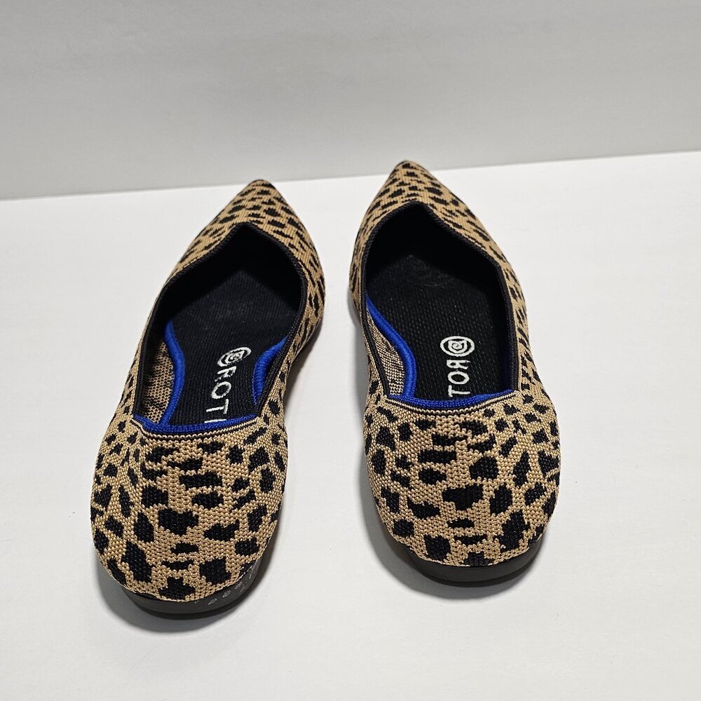 Rothy's Brown and Black Leopard Point Flats Sleek Loafers size 8.5 - Picture 4 of 8